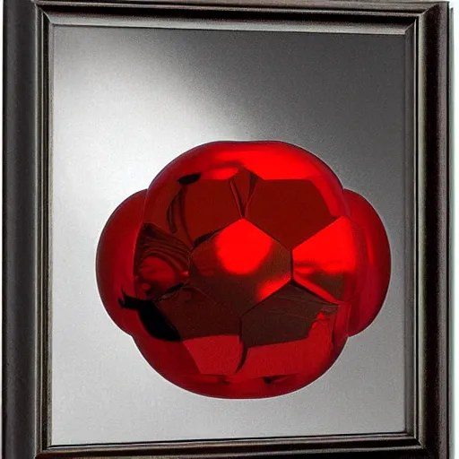 Prompt: chrome spheres on a red cube by karl bryullov