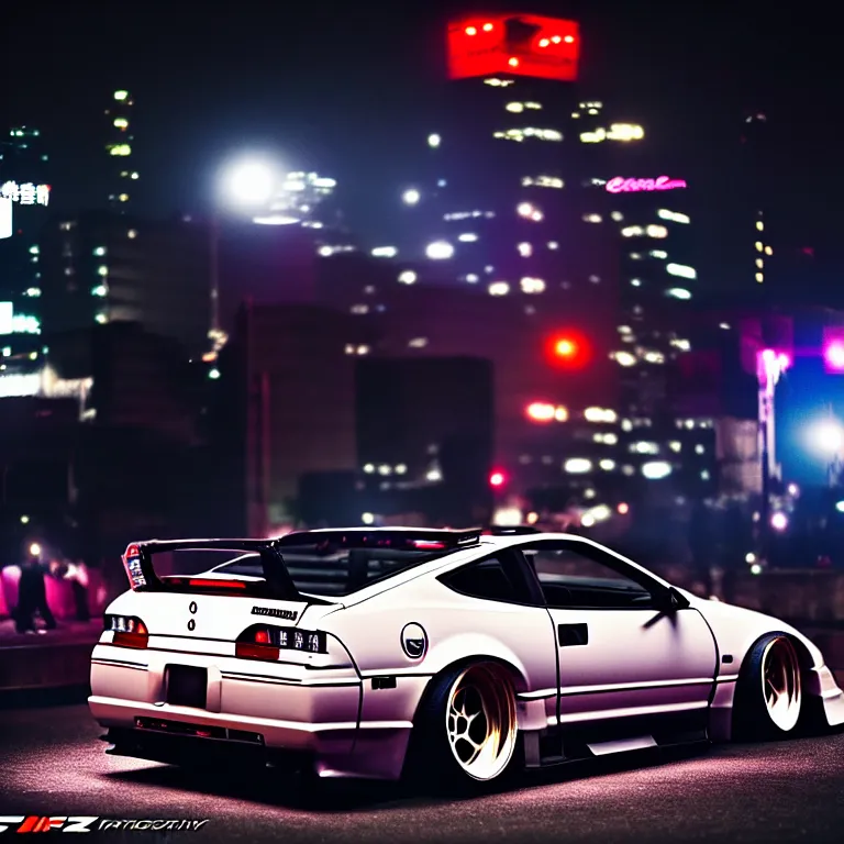 Prompt: a car 300ZX twin turbo drift at illegal car meet, Shibuya prefecture, city midnight mist lights, cinematic lighting, photorealistic, highly detailed wheels, high detail