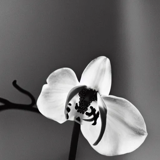 Prompt: a film noir about a killer orchid, color film still
