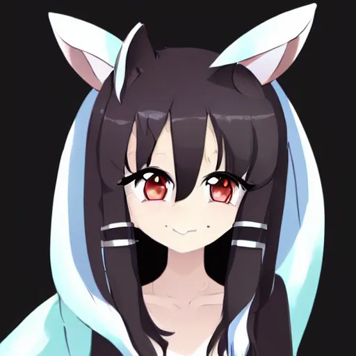 Image similar to anime girl with a wolf tail and wolf ears