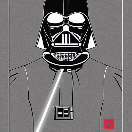 Prompt: darth vader retro minimalist portrait by jean giraud, moebius starwatcher comic, 8 k