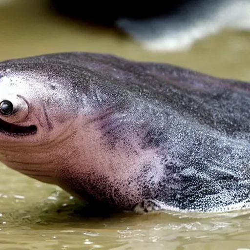 Prompt: a weird unidentified deep sea creature has been found in a flooded german town