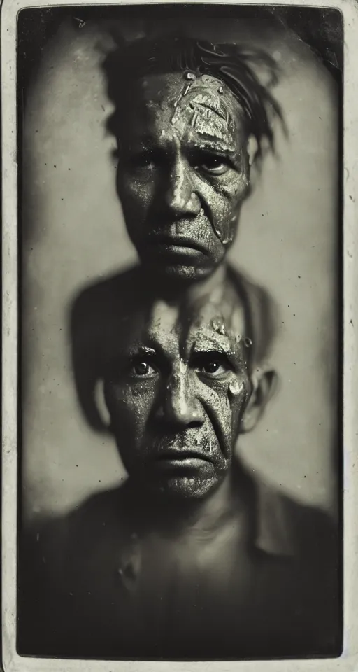 Prompt: a wet plate photograph, a portrait of a taxi driver