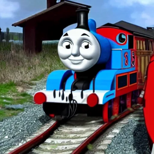 Prompt: Thomas the tank engine as a human