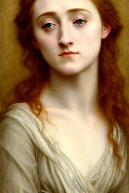 Image similar to saoirse ronan, painting by rossetti bouguereau, detailed art, artstation