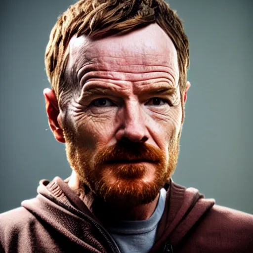 Image similar to Live Action Still of Bryan Cranston dressed as Jesse Pinkman, real life, hyperrealistic, ultra realistic, realistic, highly detailed, epic, HD quality, 8k resolution, body and headshot, film still