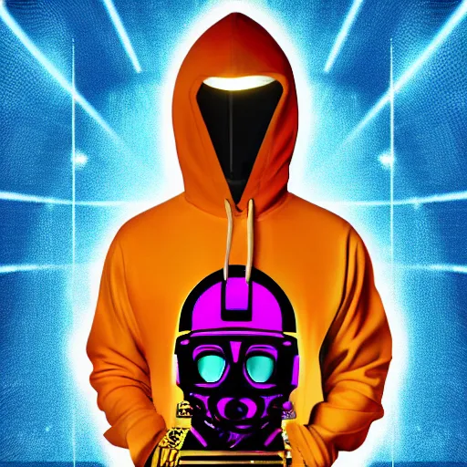 Image similar to vector c 3 po in hoodie, portrait, vaporwave, synthwave, neon, vector graphics, cinematic, volumetric lighting, f 8 aperture, cinematic eastman 5 3 8 4 film