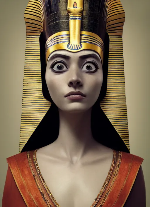 Image similar to an anthropomorphic beautiful female wizard of pharaoh portrait wearing robe, fine art, award winning, intricate, elegant, sharp focus, octane render, hyperrealistic, cinematic lighting, highly detailed, digital painting, 8 k concept art, art by jamie hewlett and z. w. gu, masterpiece, trending on artstation, 8 k