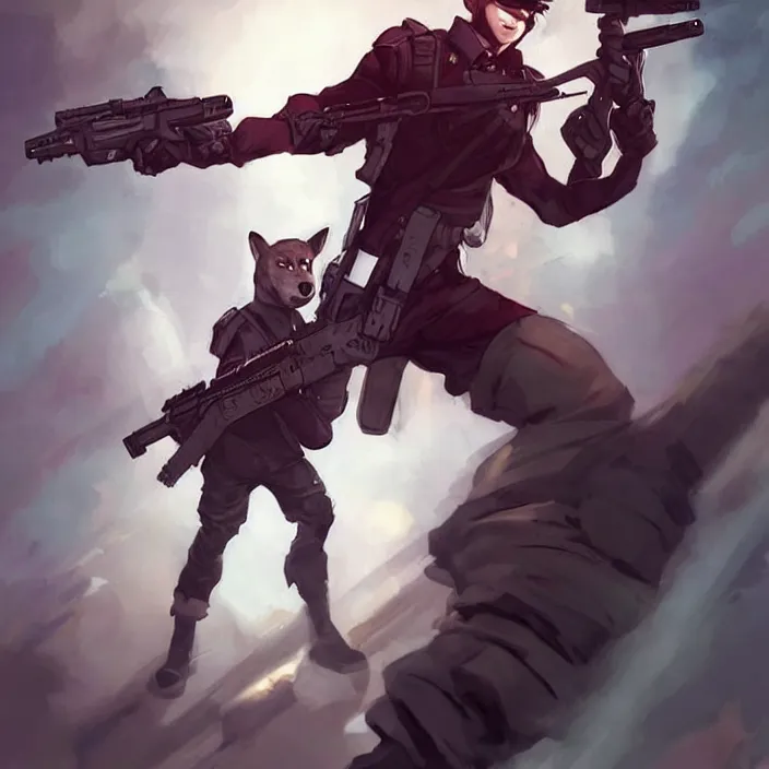 Image similar to beautiful portrait commission of a male furry anthro!!! half-bat half-shark wearing military clothes and a maroon beret. Active Warzone with guns and explosions Atmospheric. Character design by charlie bowater, ross tran, artgerm, and makoto shinkai, detailed, inked, western comic book art