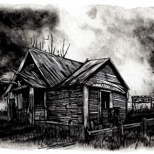 Image similar to hunt showdown burning chapel, dark, gritty, grim, bayou, watercolor