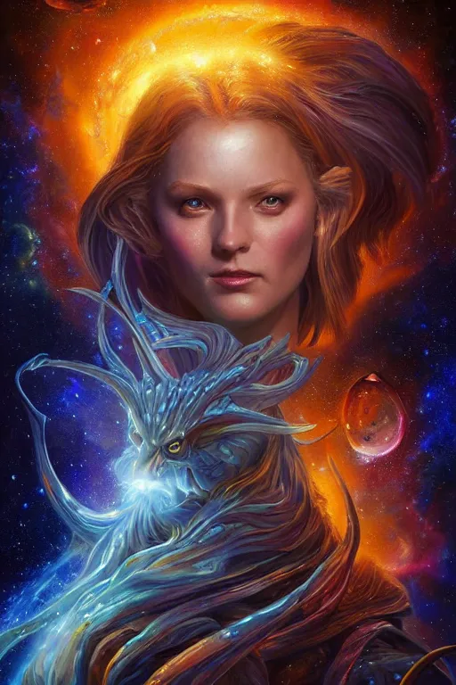 Image similar to beautiful oil painting with high detail of a wise Space ent made of stars and plasma, hybrid from dungeons and dragons and art direction by James Cameron ;by artgerm; wayne reynolds art station; cinematic quality character render; low angle; ultra high quality model; production quality cinema model;