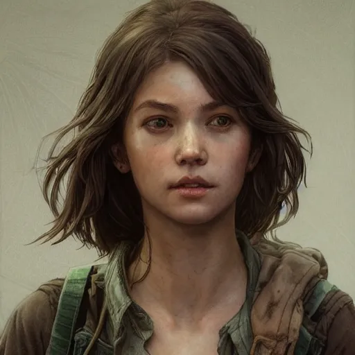 Sarah from TLOU, highly detailed, digital painting,, Stable Diffusion