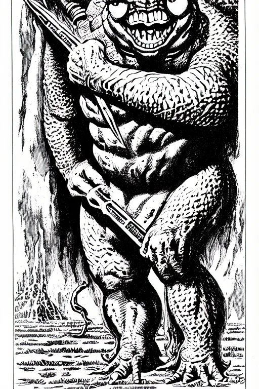 Prompt: slimer as a d & d monster, full body, pen - and - ink illustration, etching, by russ nicholson, david a trampier, larry elmore, 1 9 8 1, hq scan, intricate details, inside stylized border