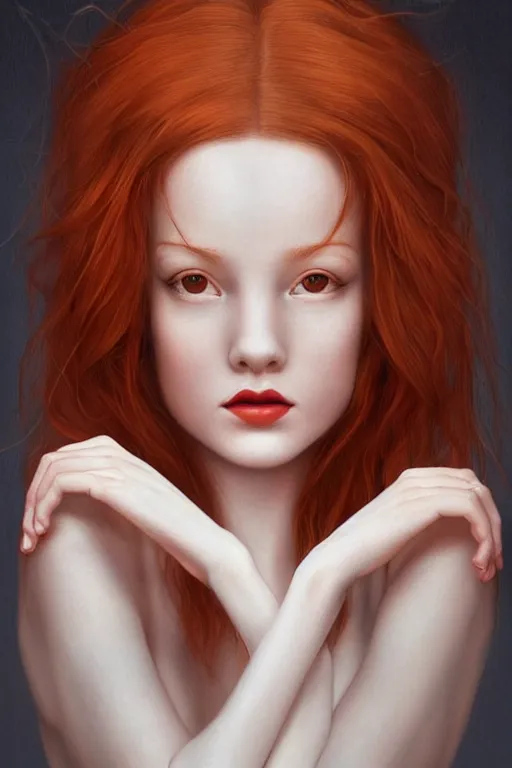 Image similar to hyperrealistic photography of a highly detailed and symmetrical gorgeous red head female ballerina in the style of vargas and wlop, highly detailed, face symmetry, masterpiece, award - winning, sharp focus, intricate concept art, ambient lighting, 8 k, artstation