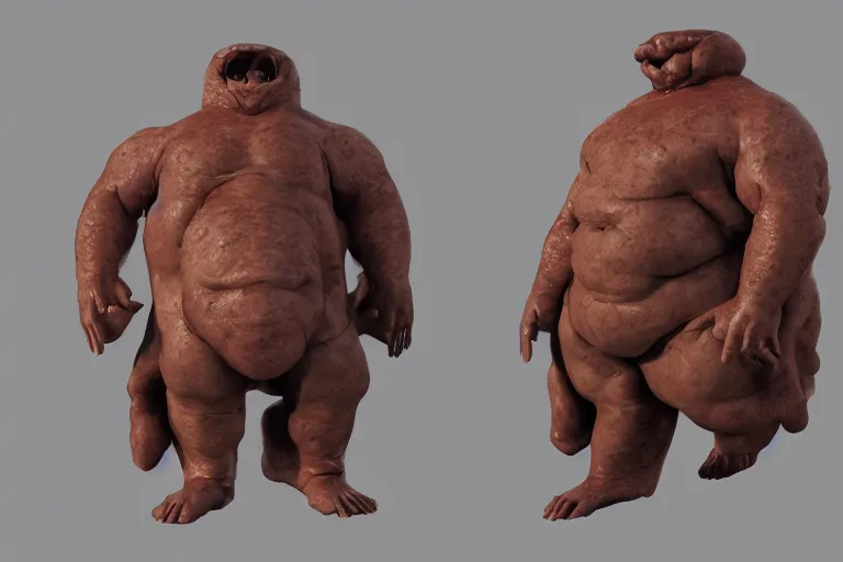 Image similar to A man-blob crossbreed, illustrated by Antoine Verney-Carron and J. Lesaffre, trending on artstation, 4k, 8k, artstation 3d render, artstation 3d, artstation graphics, artstation lighting