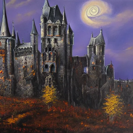 Prompt: gothic castle, extremely detailed, oil painting