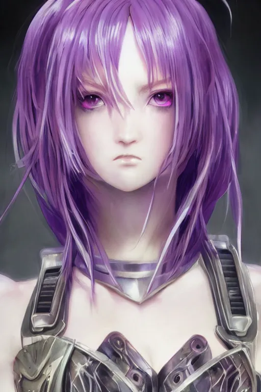 Prompt: portrait Anime girl in cyberpunk trinity blood armor, cute-fine-face, violet-hair pretty face, realistic shaded Perfect face, fine details. Anime. realistic shaded lighting by Ilya Kuvshinov katsuhiro otomo ghost-in-the-shell, magali villeneuve, artgerm, rutkowski, WLOP Jeremy Lipkin and Giuseppe Dangelico Pino and Michael Garmash and Rob Rey and Yoshitaka Amano and Thores Shibamoto