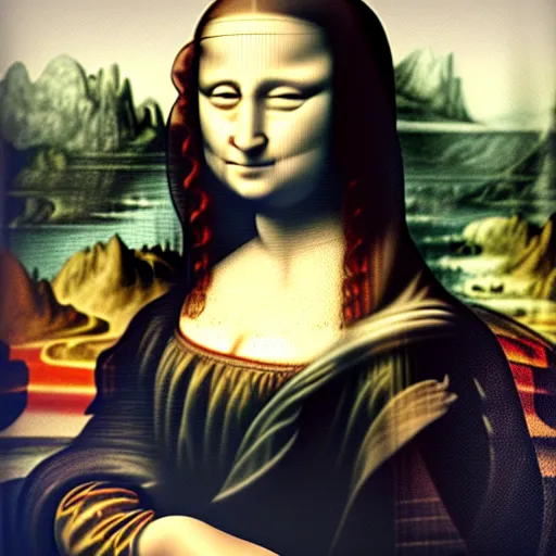 Prompt: Mona lisa black