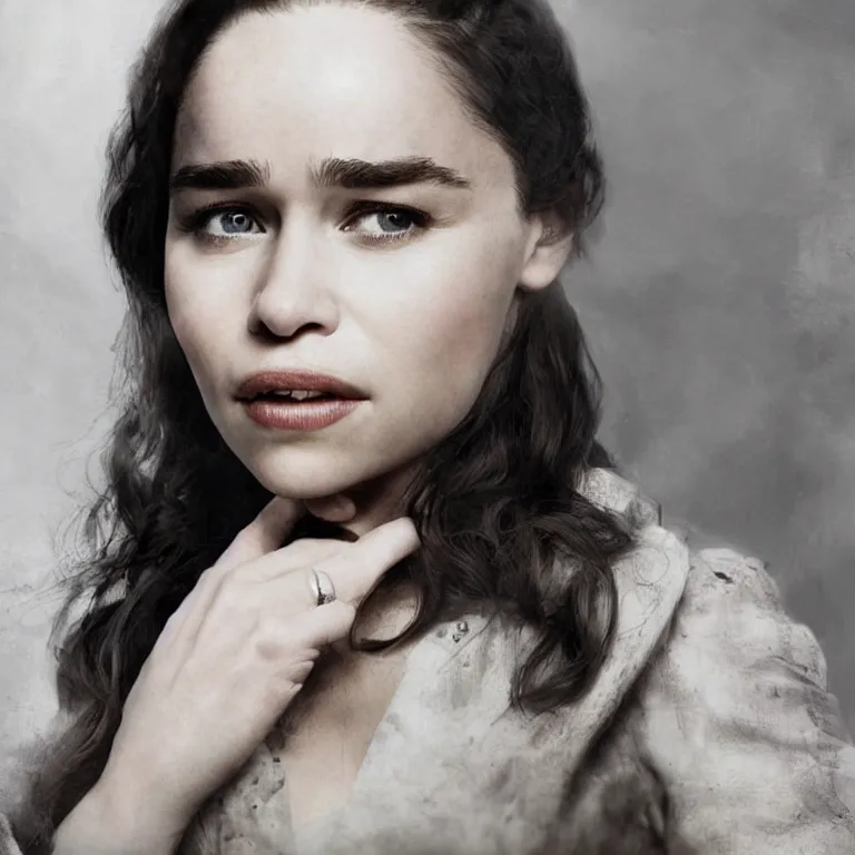 Image similar to Emilia Clarke, beautiful digital art