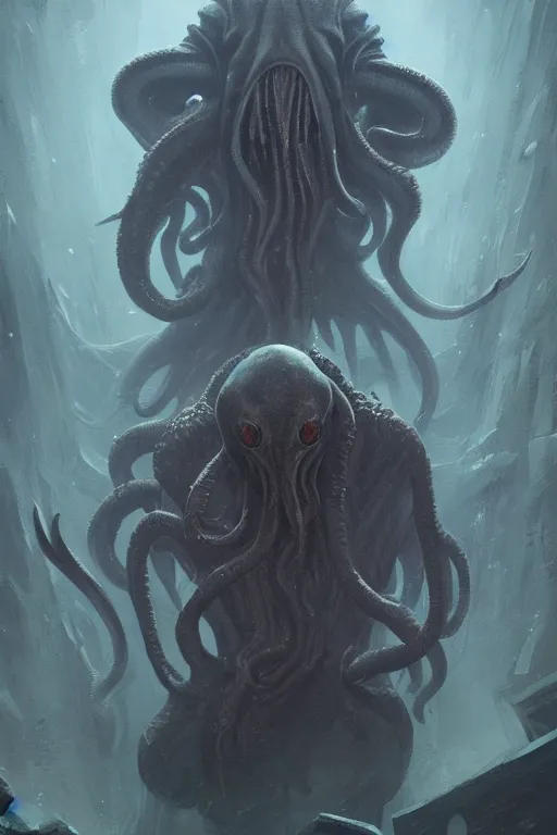 Image similar to cthulhu, digital art, in the style of greg rutkowski, trending on artstation