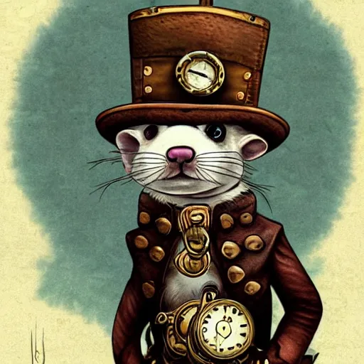 Image similar to steampunk ferret in tophet art