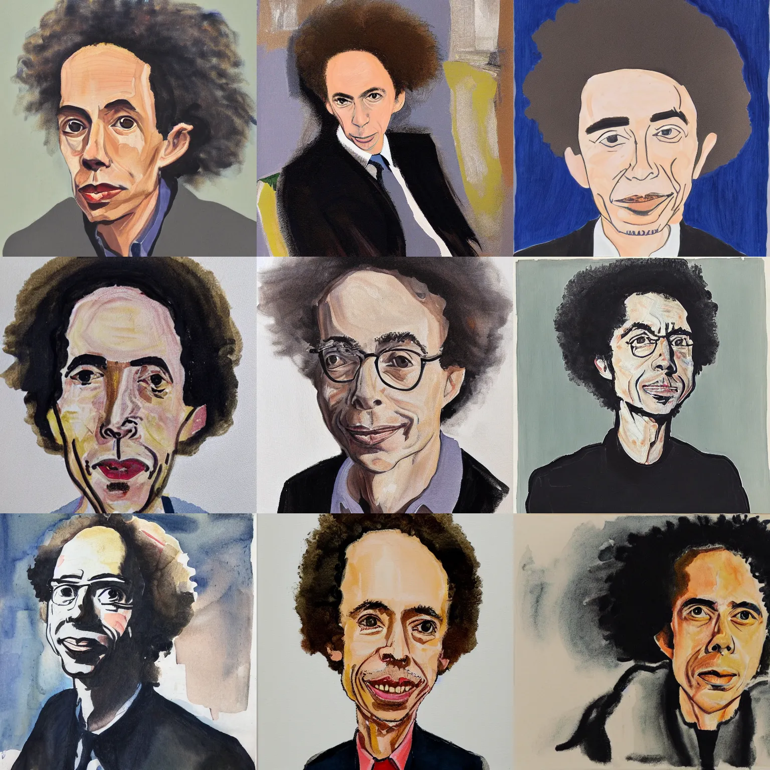 Prompt: portrait malcolm gladwell by elizabeth peyton, elizabeth peyton