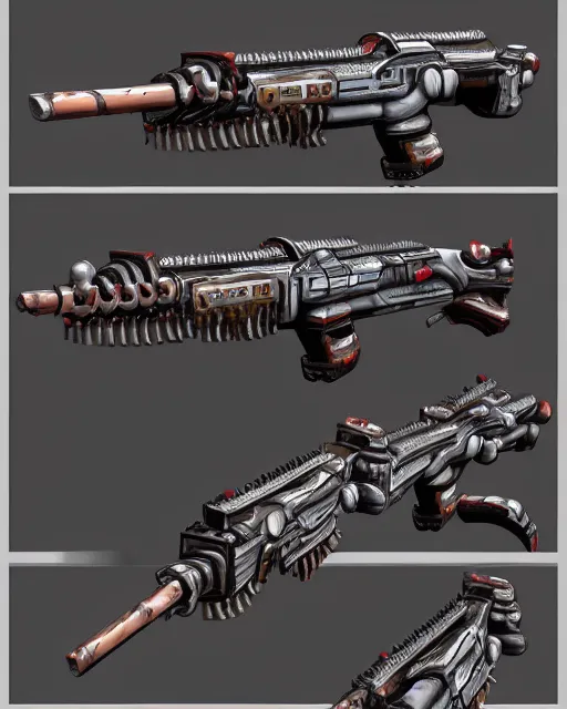 Image similar to fleshmetal obliterator guns, trending on artstation