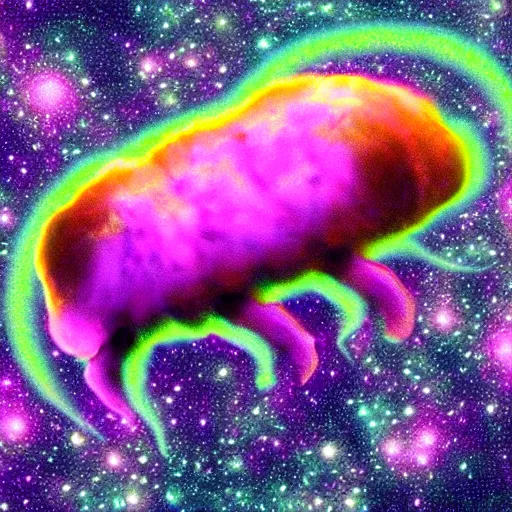 Image similar to the alien cosmic psychedelic tardigrade that awaits you at the end of all of space and time