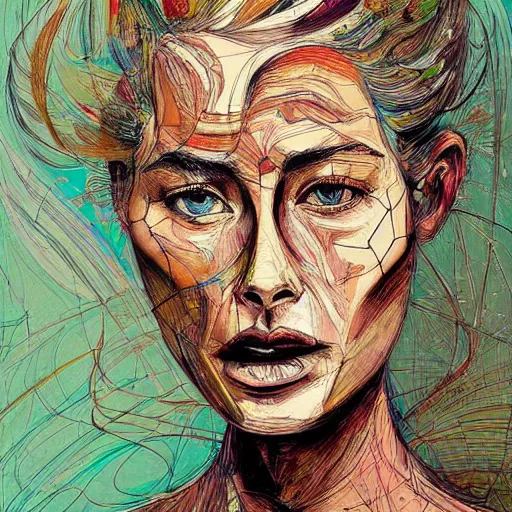 Image similar to a realistic yet sketched doutzen kroes, trending on artstation, by archan nair and marlene duma, intricate details, in the style of frank auerbach, in the style of sergio aragones, in the style of martin ansin, in the style of david aja, in the style of mattias adolfsson