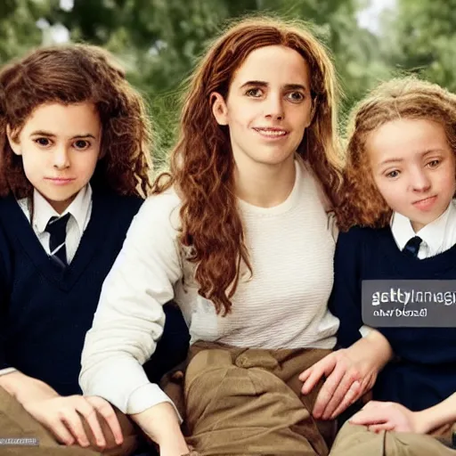 Image similar to hermione granger with her children, professional photo