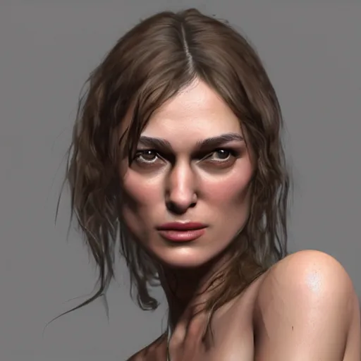 Image similar to highly detailed keira knightley 3 d render work in progress cgsociety zbrush mudbox