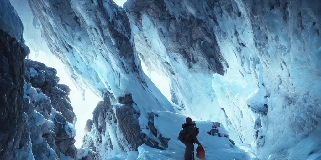 Image similar to a expressive portrait photograph the ice caps melting in dramatic lighting, depth of field background, artstation, by jim burns and greg rutkowski, a realism masterpiece, expressive color palette, james gilleard, bruegel, alphonse mucha, and yoshitaka amano