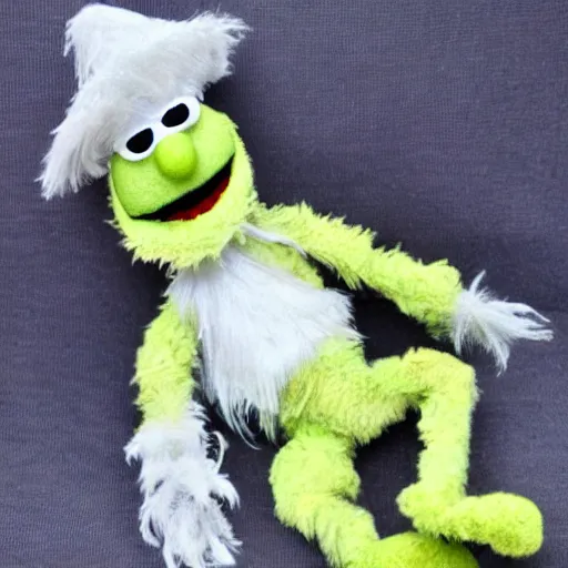 Prompt: a home made halloween ghost muppet plush, sesame street, photograph, realistic, photorealistic