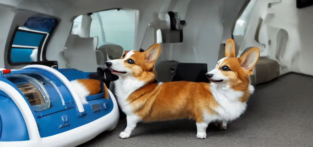 Prompt: corgi piloting a spaceship