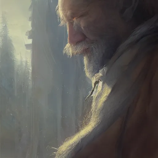 Image similar to splinter, white beard, blue eyes, intricate, detailed, volumetric lighting, scenery, digital painting, highly detailed, artstation, sharp focus, illustration, concept art, ruan jia, steve mccurry