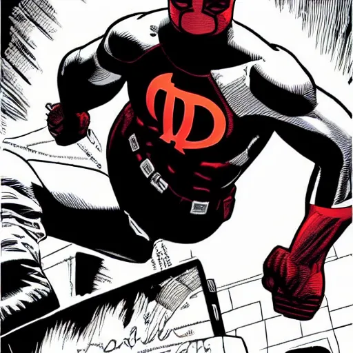 Image similar to detailed daredevil, comic book scene