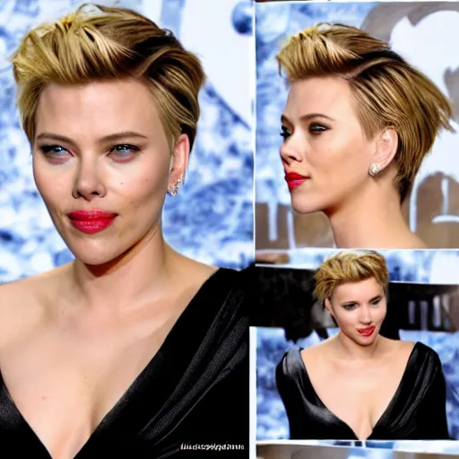 Image similar to scarlett johansonn with farrah fawcette hair