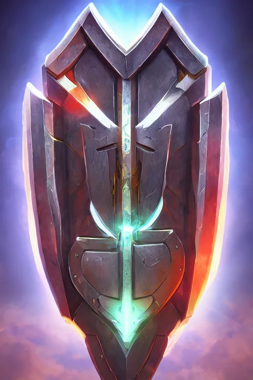 Image similar to shield fantasy epic legends game icon stylized digital illustration radiating a glowing aura global illumination ray tracing hdr fanart arstation by ian pesty and katarzyna da „ bek - chmiel