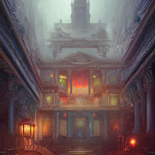 Image similar to eldritch legislature, fantasy, realistic colorful photography, exterior, hyperrealism, incredible, award - winning photography, regal, rich colors, by greg rutkowski, lovecraftian