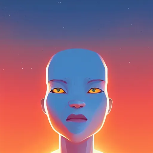 Image similar to face icon stylized minimalist close encounters of the third kind, loftis, cory behance hd by jesper ejsing, by rhads, makoto shinkai and lois van baarle, ilya kuvshinov, rossdraws global illumination