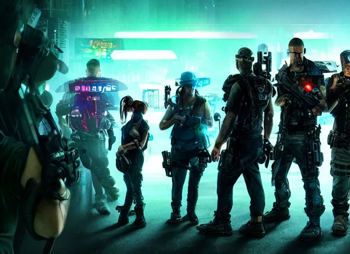 Image similar to A still from the set of Shadowrun (2023), movie film, highly detailed, HDR