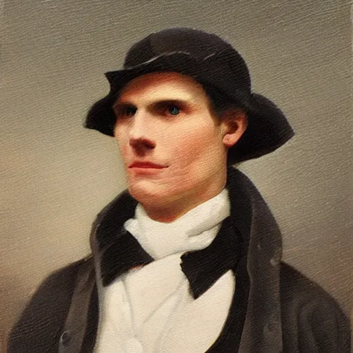 Image similar to An early 1800s oil painting of Jerma985 in the early 1800s, grainy, realistic, very realistic, hyperrealistic, highly detailed, very detailed, extremely detailed, very neat, very epic, very cool, detailed, trending on artstation