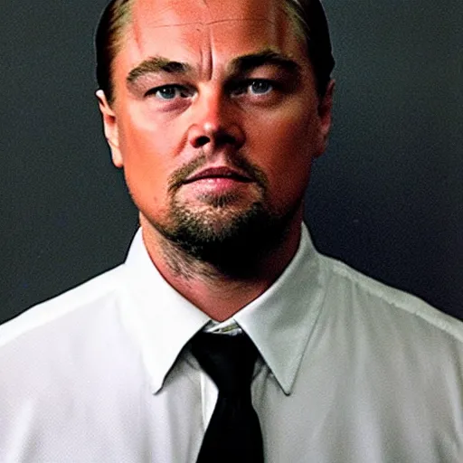 Prompt: leonardo dicaprio Mugshot