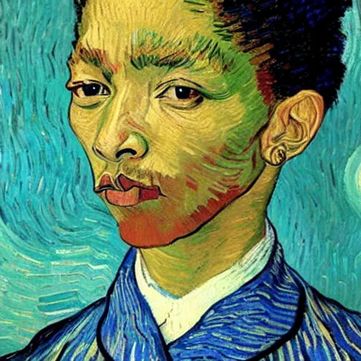 Image similar to van gogh painting of willow smith