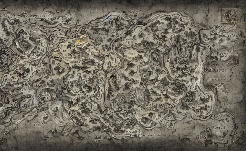 Image similar to Intricate dungeon map for d&d, digital paint, wizards of the coast