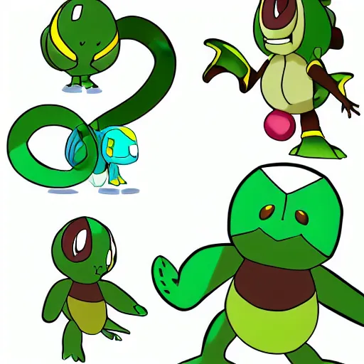 Image similar to illustration of an new pokemon inspired by an turtle and an monkey, in pokemon artstyle