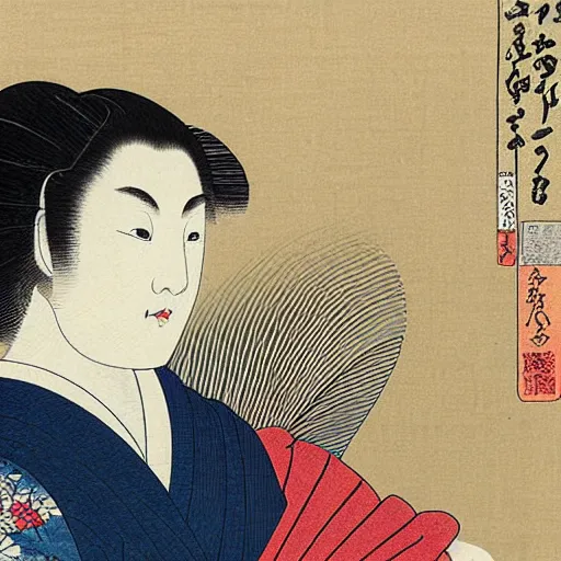 Prompt: elegant portrait, 8k, ultra detailed, Ukiyo-e style by Katsushika Hokusai