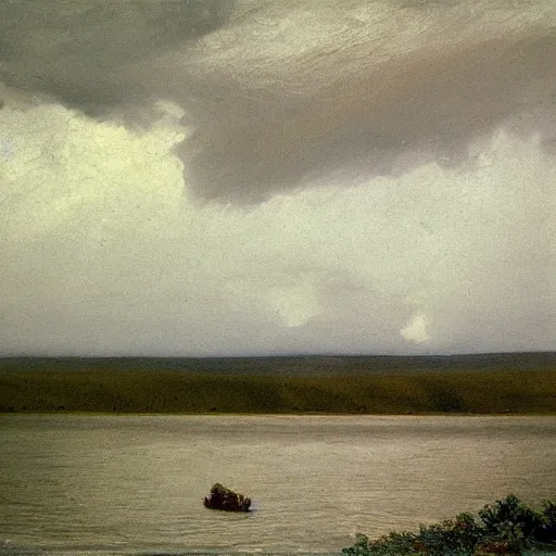 Image similar to storm on the volga, oil on canvas, 1 8 7 3