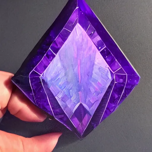 Image similar to Amethyst crystal shard radiating an evil dark glowing aura 🎨🖌️