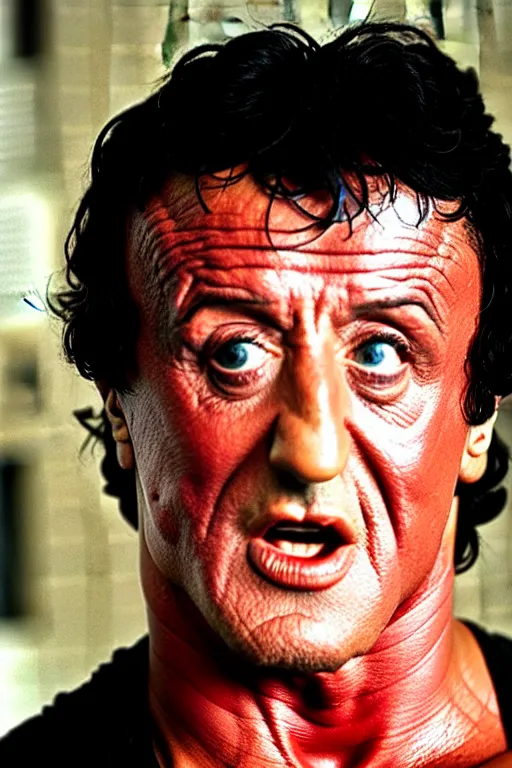 Image similar to sylvester stallone playing edgar allen poe, 8 0 s movie, cinematic, dramatic